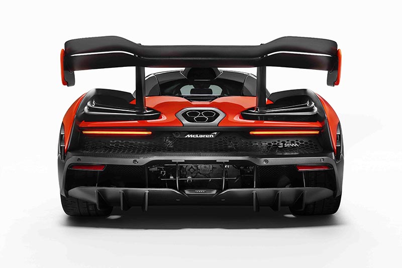 Die Heckansicht des McLaren Senna