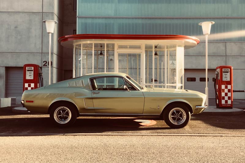 Die historische Tankstelle der East Garage in der Lindleystraße 20