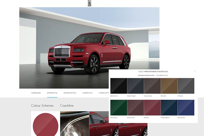 Insgesamt stehen beim Rolls-Royce Cullinan 15 Farben zur Auswahl
