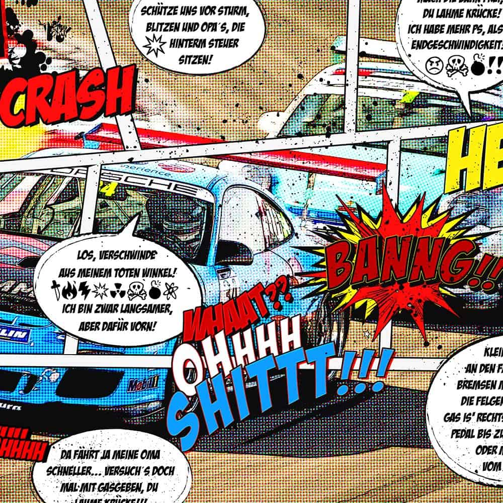 Wandbild Porsche Motorsport „Race Comic“